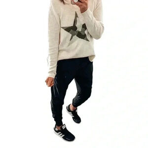 NWT Cato Active Live Well Black Cinched Ruched Ankle Drawstring Joggers